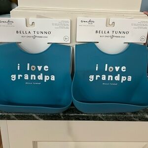 Bella Tunno I Love Grandpa bibs nwt bundle of 2